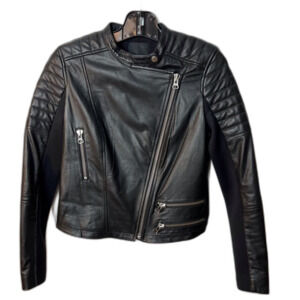 Trouvé Leather Jacket Black Size XS